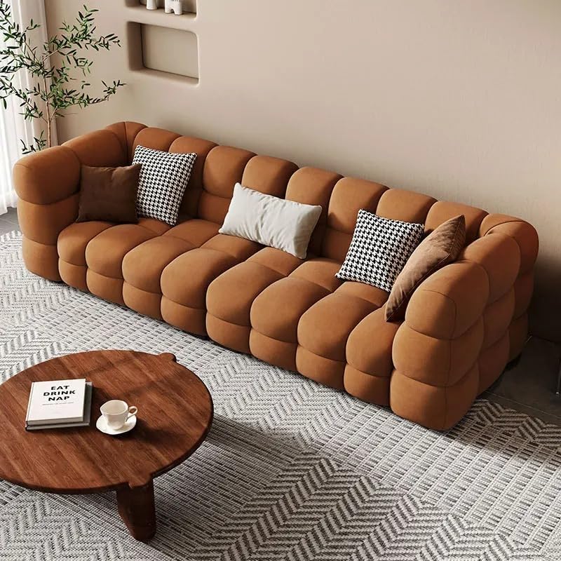 Aroma Homes Bubble Modular Sofa Set - Modern Cloud-Inspired 3-Seater Couch in Brown - Image 1